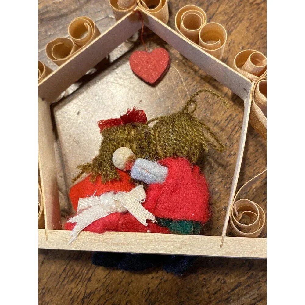 Vintage Kurt Adler Christmas Ornament Love Birds Children 1980 Holiday Tree